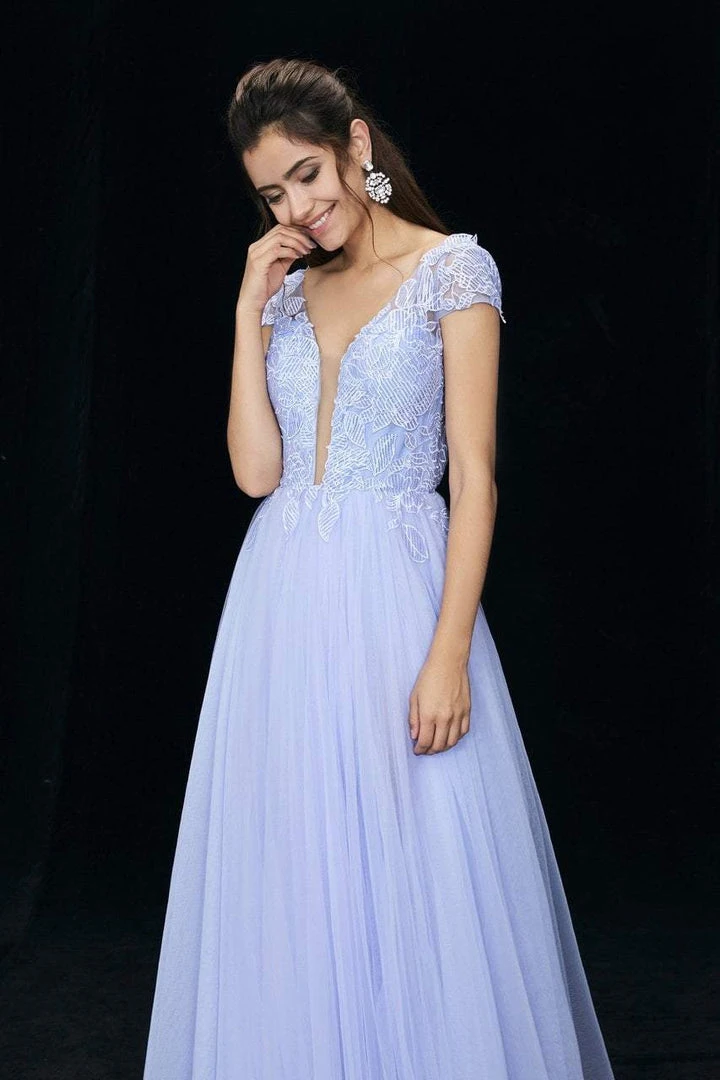 Formal Gowns Angela & Alison - 81069 Deep V-neck A-line Dress 9 Formal Gowns Angela & Alison - 81069 Deep V-neck A-line Dress