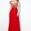 Angela & Alison - 81117 Beaded Illusion Bateau A-line Dress