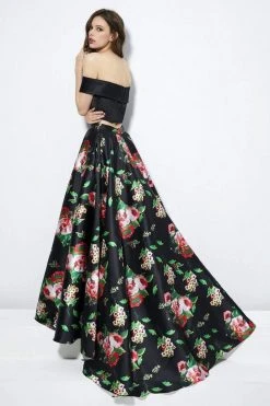 Angela & Alison - 81120 Two Piece Floral Printed Ballgown Formal Gowns