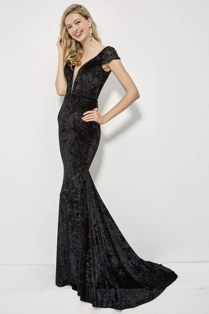 Angela & Alison - 81126 Deep V-neck Sheath Gown 6 Angela & Alison - 81126 Deep V-neck Sheath Gown