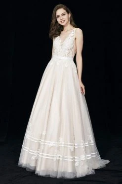 Angela & Alison - 81133 Sleeveless V-neck Embellished Ballgown Formal Gowns 12 Angela & Alison - 81133 Sleeveless V-neck Embellished Ballgown Formal Gowns