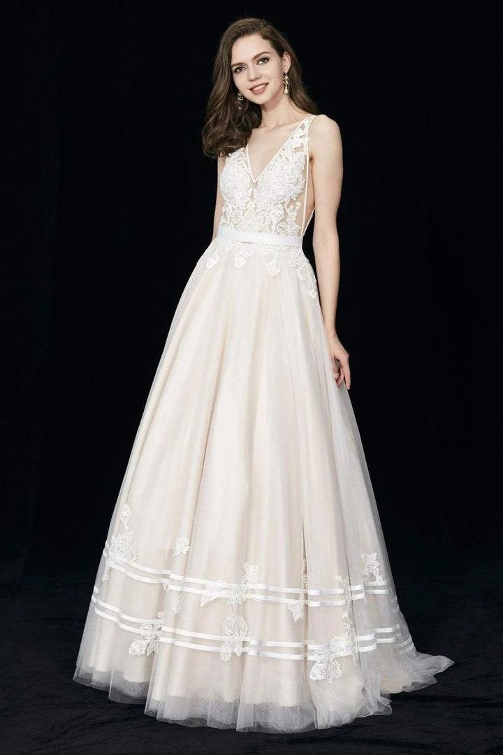 Angela & Alison - 81133 Sleeveless V-neck Embellished Ballgown Formal Gowns 7 Angela & Alison - 81133 Sleeveless V-neck Embellished Ballgown Formal Gowns