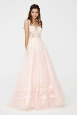 Angela & Alison - 81133 Sleeveless V-neck Embellished Ballgown Formal Gowns 11 Angela & Alison - 81133 Sleeveless V-neck Embellished Ballgown Formal Gowns