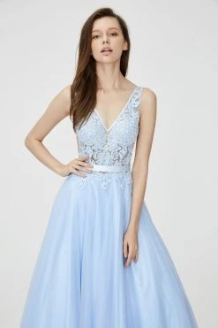 Angela & Alison - 81133 Sleeveless V-neck Embellished Ballgown Formal Gowns 10 Angela & Alison - 81133 Sleeveless V-neck Embellished Ballgown Formal Gowns