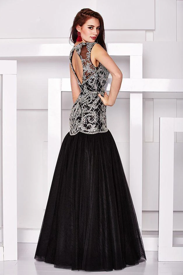 Angela & Alison - 861204 Embroidered Illusion Trumpet Gown Formal Gowns 5 Angela & Alison - 861204 Embroidered Illusion Trumpet Gown Formal Gowns