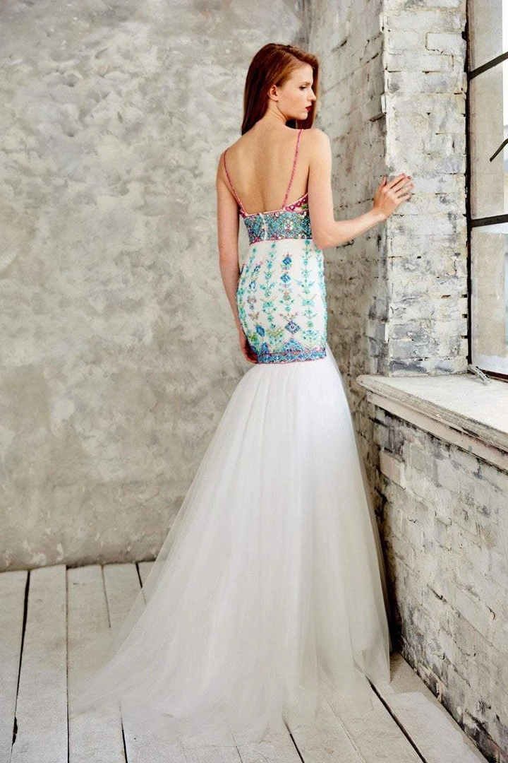 Formal Gowns Angela & Alison - 971089 Plunging V-Neck Adorned Trumpet Gown 5 Formal Gowns Angela & Alison - 971089 Plunging V-Neck Adorned Trumpet Gown