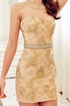 Angela & Alison Beaded Illusion Jewel Mini Dress 72042 Cocktail Dresses 8 Angela & Alison Beaded Illusion Jewel Mini Dress 72042 Cocktail Dresses