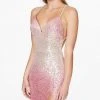 Formal Gowns Angela & Alison - Sexy Crossed Straps Sequin Sheath Dress 20076 - 1 Pc Hot Pink In Size 8 Available