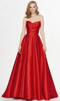 Angela & Alison - Strapless Drape-Ornate Ballgown 91137 - 1 Pc Seafoam In Size 6 Available