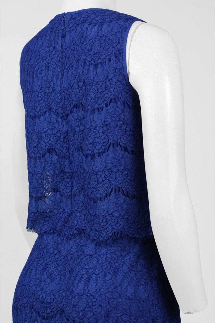 Anne Klein - 10629662 Sleeveless Popover Scalloped Lace Crepe Dress 8 Anne Klein - 10629662 Sleeveless Popover Scalloped Lace Crepe Dress