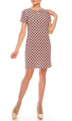 Anne Klein - 10798936 Patterned Print Loose Casual Dress Plus Size Dresses