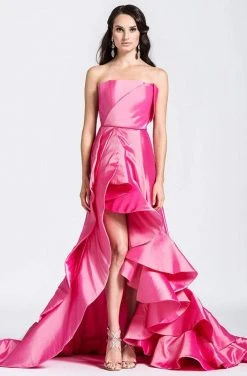 Formal Gowns Ashley Lauren - 1100 Ruffled High-Low Evening Dress