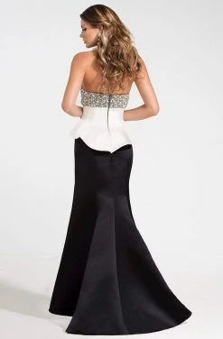 Ashley Lauren - 1112 Color Block Peplum Evening Dress Formal Gowns