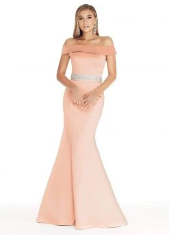 Ashley Lauren - 1206 Off Shoulder Satin Evening Dress Formal Gowns