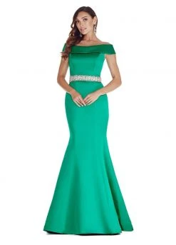 Ashley Lauren - 1206 Off Shoulder Satin Evening Dress Formal Gowns