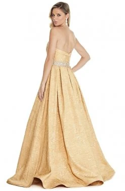 Formal Gowns Ashley Lauren - 1269 Brocade Ball Gown With Beaded Belt 15 Formal Gowns Ashley Lauren - 1269 Brocade Ball Gown With Beaded Belt