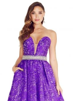 Formal Gowns Ashley Lauren - 1269 Brocade Ball Gown With Beaded Belt 13 Formal Gowns Ashley Lauren - 1269 Brocade Ball Gown With Beaded Belt