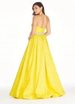 Formal Gowns Ashley Lauren - 1269 Brocade Ball Gown With Beaded Belt 17 Formal Gowns Ashley Lauren - 1269 Brocade Ball Gown With Beaded Belt