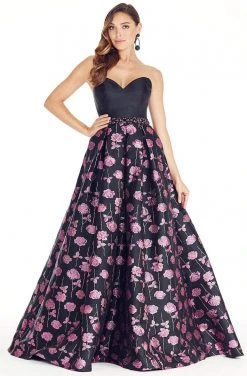 Formal Gowns Ashley Lauren - 1270 Beaded Sweetheart Metallic Rose Brocade Ballgown