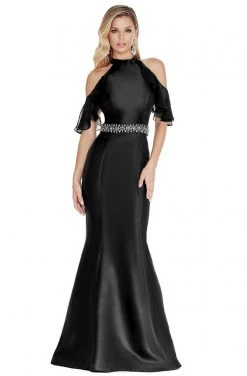 Ashley Lauren - 1275 Flutter Sleeve Mikado Evening Dress Formal Gowns