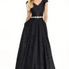 Formal Gowns Ashley Lauren - 1306 Brocade Ball Gown With Beaded Belt