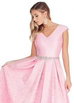 Formal Gowns Ashley Lauren - 1306 Brocade Ball Gown With Beaded Belt 13 Formal Gowns Ashley Lauren - 1306 Brocade Ball Gown With Beaded Belt