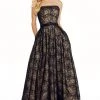 Ashley Lauren - 1322 Embroidered Straight Across Neck Ballgown Formal Gowns