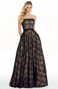 Ashley Lauren - 1322 Embroidered Straight Across Neck Ballgown Formal Gowns
