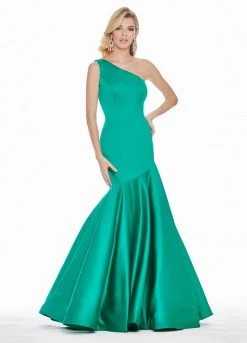 Ashley Lauren - 1330 One Shoulder Satin Mermaid Dress 17 Ashley Lauren - 1330 One Shoulder Satin Mermaid Dress