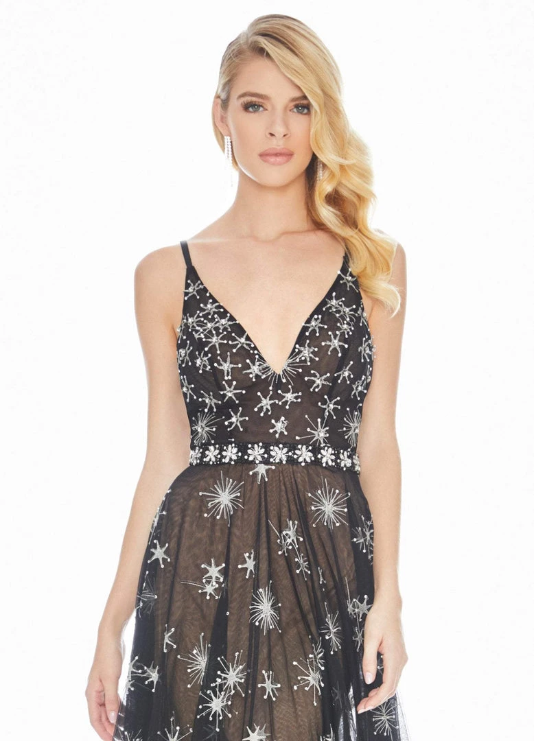 Ashley Lauren - 1332 Crystal Beaded Plunging V-neck A-line Dress Formal Gowns 6 Ashley Lauren - 1332 Crystal Beaded Plunging V-neck A-line Dress Formal Gowns