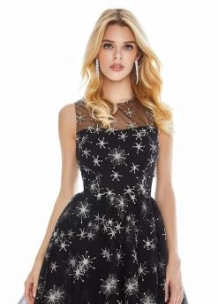 Formal Gowns Ashley Lauren - 1333 Crystal Embellished High Low A-line Dress