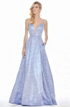 Formal Gowns Ashley Lauren - 1336 Plunging V-Neck Pleated Ballgown 12 Formal Gowns Ashley Lauren - 1336 Plunging V-Neck Pleated Ballgown