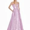 Formal Gowns Ashley Lauren - 1336 Plunging V-Neck Pleated Ballgown