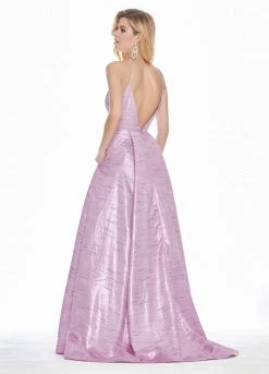 Formal Gowns Ashley Lauren - 1336 Plunging V-Neck Pleated Ballgown