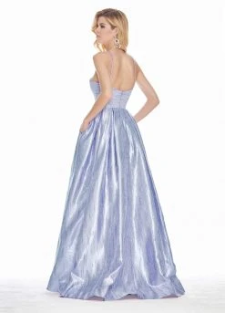 Formal Gowns Ashley Lauren - 1339 Cut-In Halter Metallic Brocade Ballgown 11 Formal Gowns Ashley Lauren - 1339 Cut-In Halter Metallic Brocade Ballgown