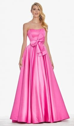 Ashley Lauren - 1367 Strapless Oversized Bow Satin A-Line Gown Formal Gowns