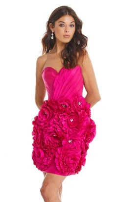 Ashley Lauren - Beaded Floral Applique Dress 4361 - 1 Pc Fuchsia In Size 8 Available