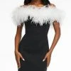 Ashley Lauren - Feather-Trimmed Cocktail Dress 4490 - 1 Pc White/Black In Size 12 Available Cocktail Dresses 1 Ashley Lauren - Feather-Trimmed Cocktail Dress 4490 - 1 Pc White/Black In Size 12 Available Cocktail Dresses