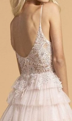 Aspeed Design - Appliqued Tiered Evening Dress L2254 - 1 Pc Blush In Size L Available 9 Aspeed Design - Appliqued Tiered Evening Dress L2254 - 1 Pc Blush In Size L Available