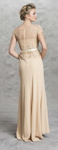 Formal Gowns Aspeed Design Beaded Sheer Peplum Long Sheath Dress L1473