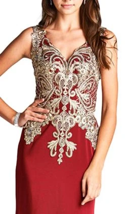 Formal Gowns Aspeed Design - Embroidered Sheath Evening Dress L1695 - 1 Pc Navy In Sizes L Available 8 Formal Gowns Aspeed Design - Embroidered Sheath Evening Dress L1695 - 1 Pc Navy In Sizes L Available