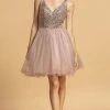 Cocktail Dresses Aspeed Design - S2114 Beaded Bodice Fit And Flare Tulle Dress - 1 Pc Blush In Size S Available