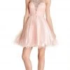 Aspeed Design - Short Illusion Halter Homecoming Dress S1872 - 1 Pc Blush In Size XS Available