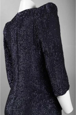 Basix - D5301L Puff Sleeve Plunging Surplice Sheath Gown Formal Gowns