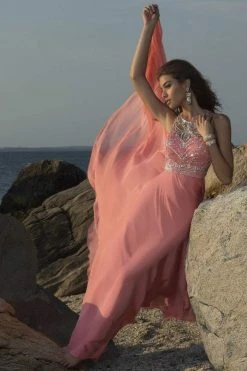 Blush By Alexia Designs Blush - 10001 Jewel Embellished With Diamond Cutout Back Gown Formal Gowns