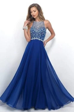 Blush By Alexia Designs Blush - 11071 Stunning Crystal Embellished Illusion Back Gown