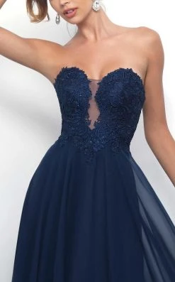 Blush By Alexia Designs Blush - 11234 Lace Embellished Sweetheart Chiffon A-line Dress Formal Gowns