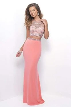 Blush By Alexia Designs Blush - 11248 Two-Piece Gem Embellished Halter Top Evening Gown