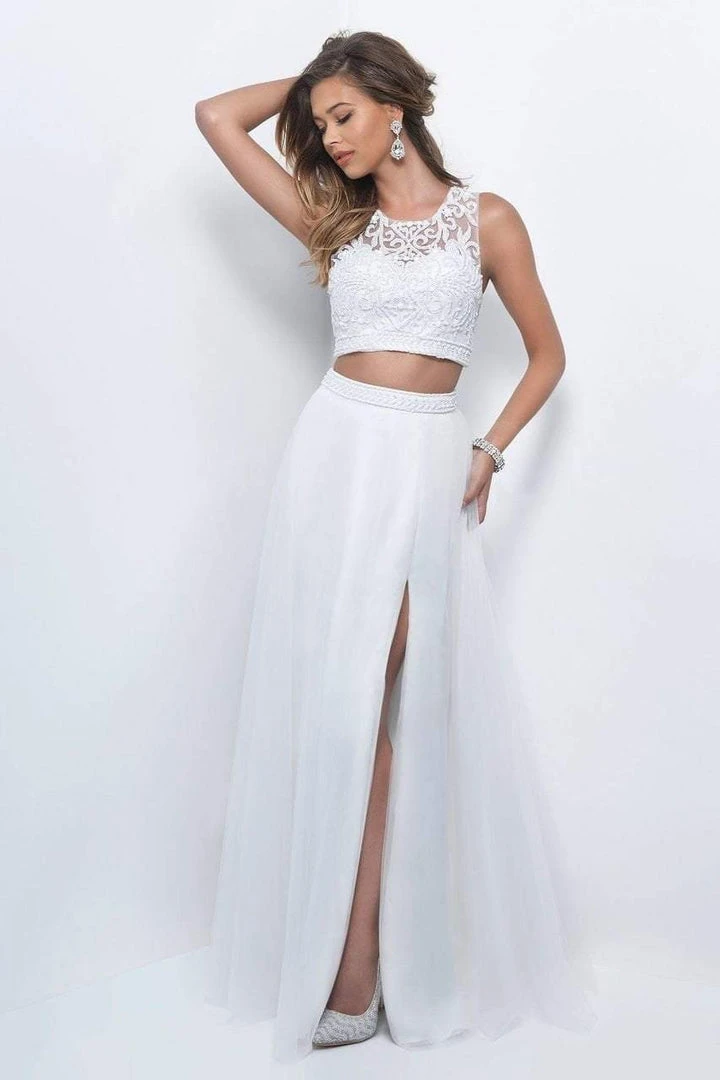 Blush By Alexia Designs Blush - 11318 Beaded Cropped Top Bare Midriff Two Piece Dress Formal Gowns 6 Blush By Alexia Designs Blush - 11318 Beaded Cropped Top Bare Midriff Two Piece Dress Formal Gowns