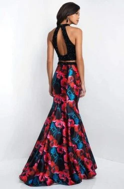 Blush By Alexia Designs Blush - 11509 Two Piece Beaded Halter Floral Mermaid Gown Formal Gowns